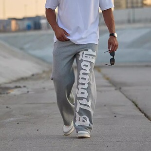 YoungLa美式春秋季运动长裤男慢跑训练健身裤子休闲宽松直筒卫裤