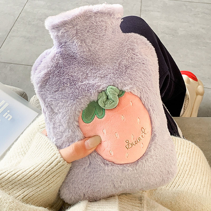 可爱毛绒大容量暖水袋