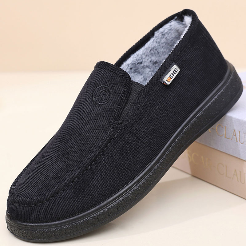 冬季老北京布鞋男二棉鞋加绒老年超轻便爸爸鞋休闲鞋防滑保暖棉鞋