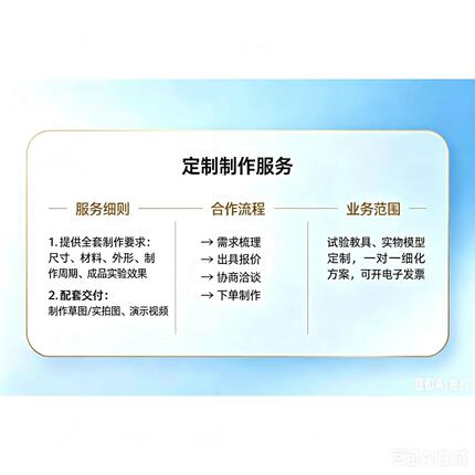 定制教具实验教具实物模型定制一对一细化方案