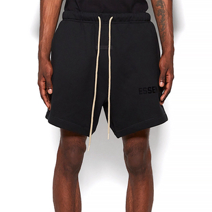 FOG宁波原厂FEAR OF GOD复线Essentials2023SS硅胶印花短裤玄青黑