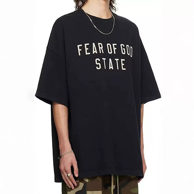 宁波高端ESSENTIALS短袖T恤复线夏季潮牌宽松印花棉男女纯色美式