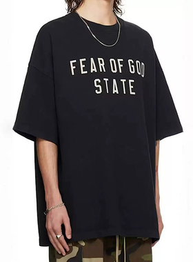 宁波高端ESSENTIALS短袖T恤复线夏季潮牌宽松印花棉男女纯色美式