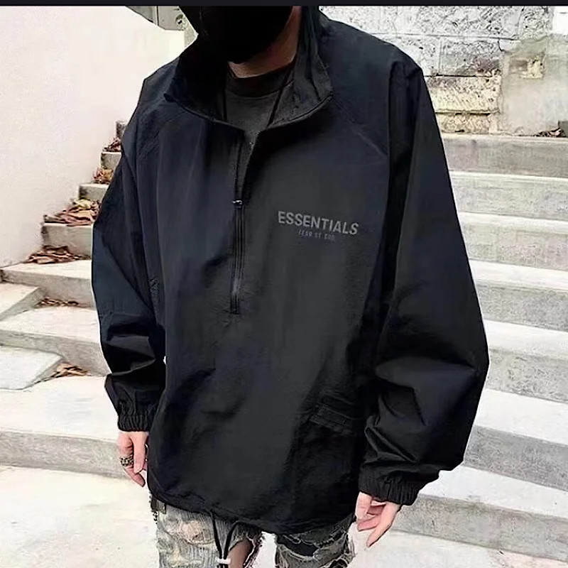 FOG FEAR OF高端货GOD ESSENTIALS半拉链冲锋衣男女同款夹克外套