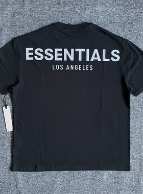 宁波厂FOG复线ESSENTIALS洛杉矶限定版短袖T恤纯棉休闲情侣3M反光