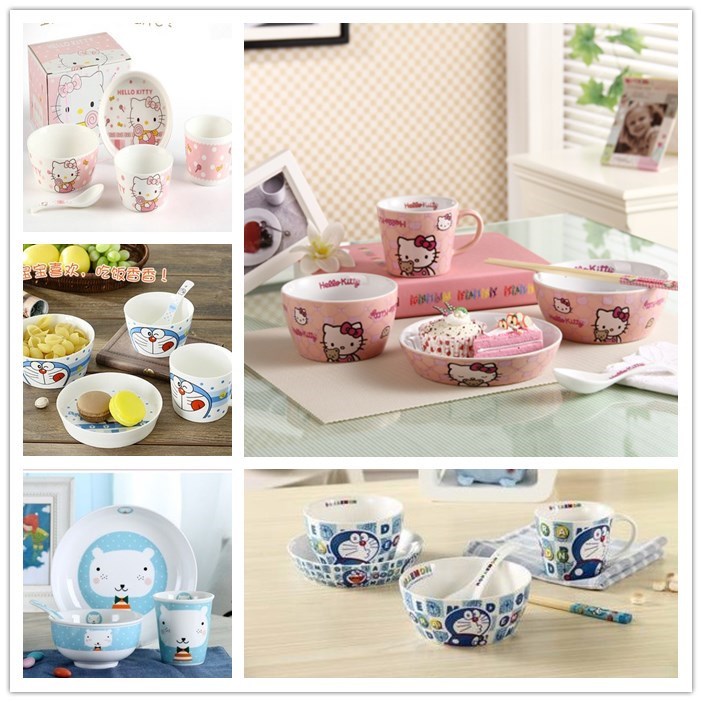 儿童可爱陶瓷餐具套装礼品碗筷盘韩式Hello Kitty哆啦a梦机器猫碗|msdalam kategori pinggan mangkuk, pinggan mangkuk, Bowl - dari Buy2taobao.com untuk memberikan perkhidmatan ejen Taobao profesional membeli