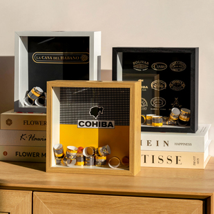 雪茄标签收纳盒展示框古巴高希霸标收集收藏收纳相框展示摆件装饰