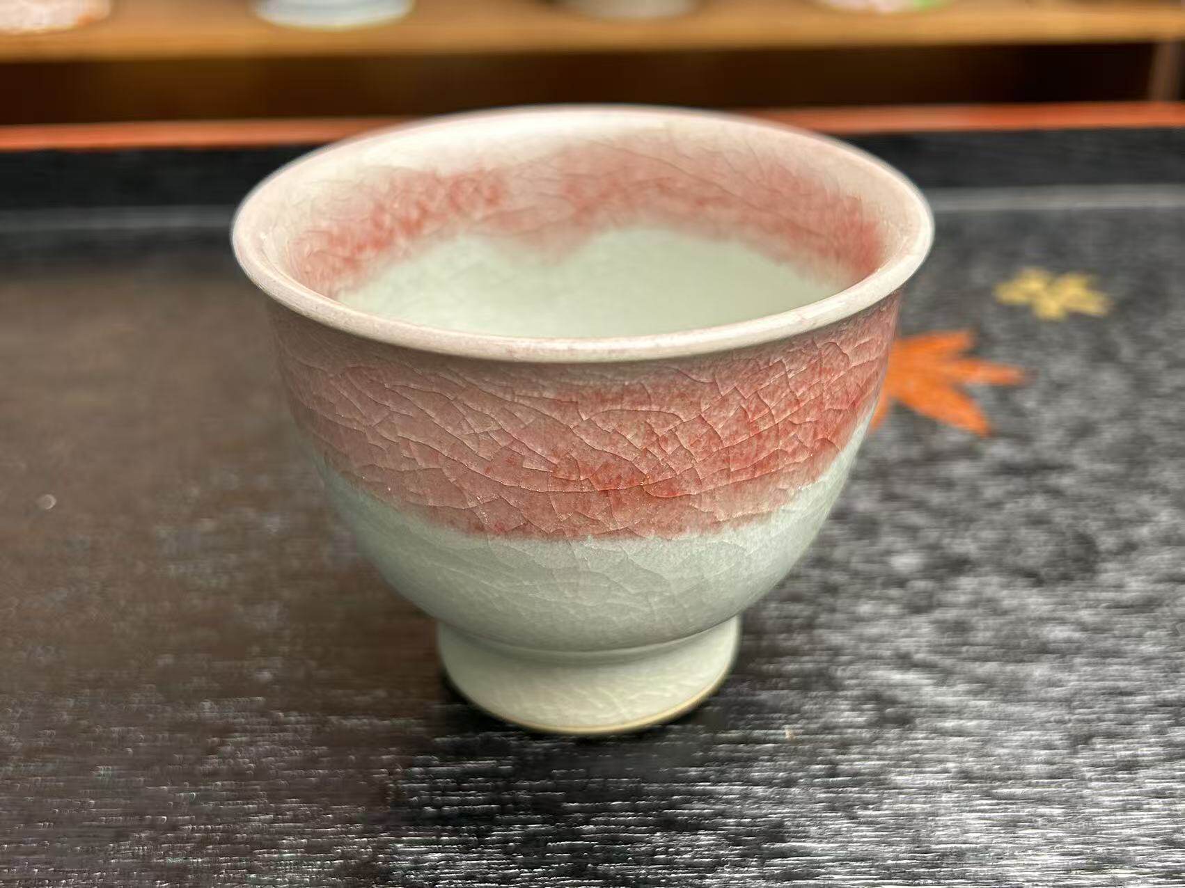日瓷名家萨摩烧锦正款窑变辰砂釉建盏