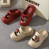 林润55洞洞鞋 可爱雪莉玫外穿防滑厚底户外沙滩凉拖鞋 女款 2025新款