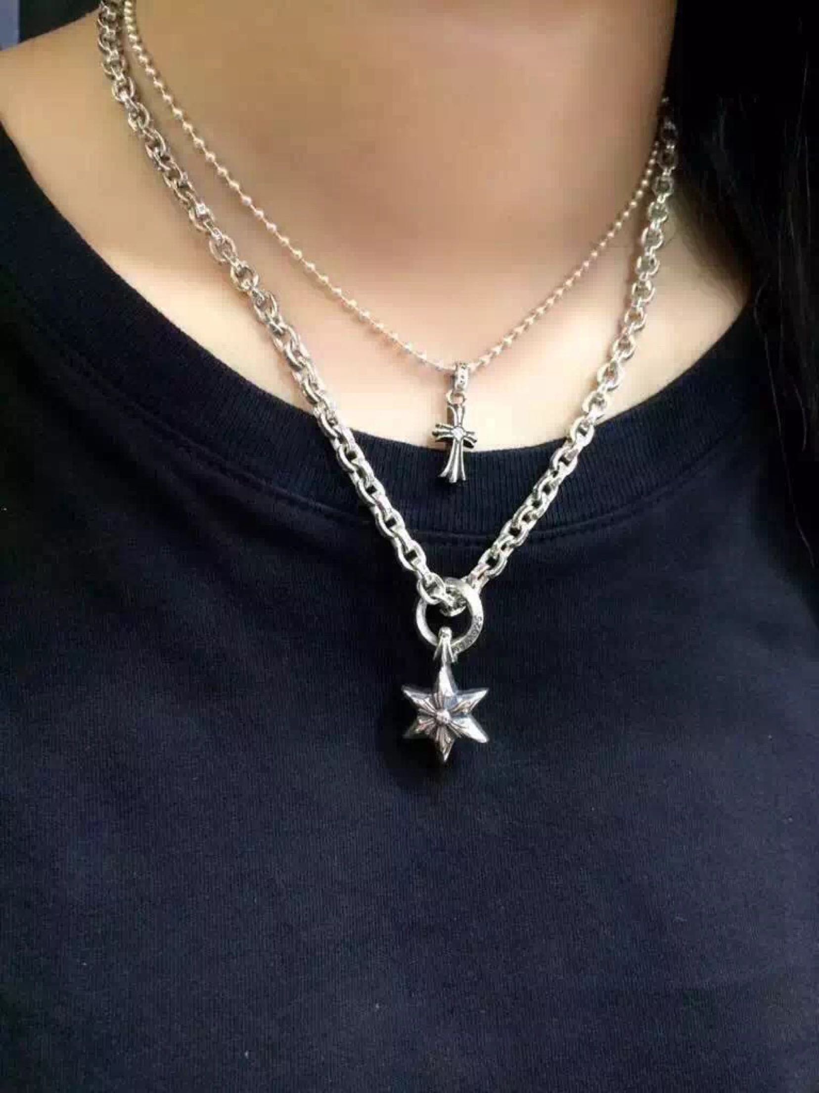 纯银结实大气项链权志龙同款