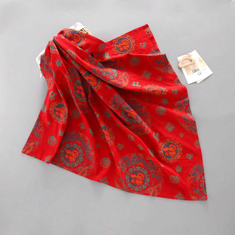 婴儿百福被子包单纯棉薄款初生大红抱被宝宝包巾出院包裹巾抱毯子,婴童用品,被子,淘宝优惠券,粉丝福利购,淘宝优惠卷