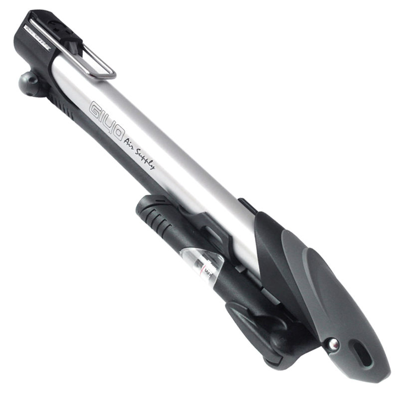 台湾正品 GIYO GM71 便携式自行车打气筒法/美嘴通用带压力表