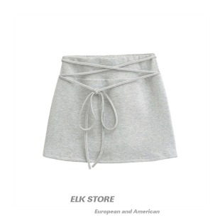 显瘦包臀短裙a字裙 防走光修身 韩版 纯欲少女白色绑带半身裙女夏季