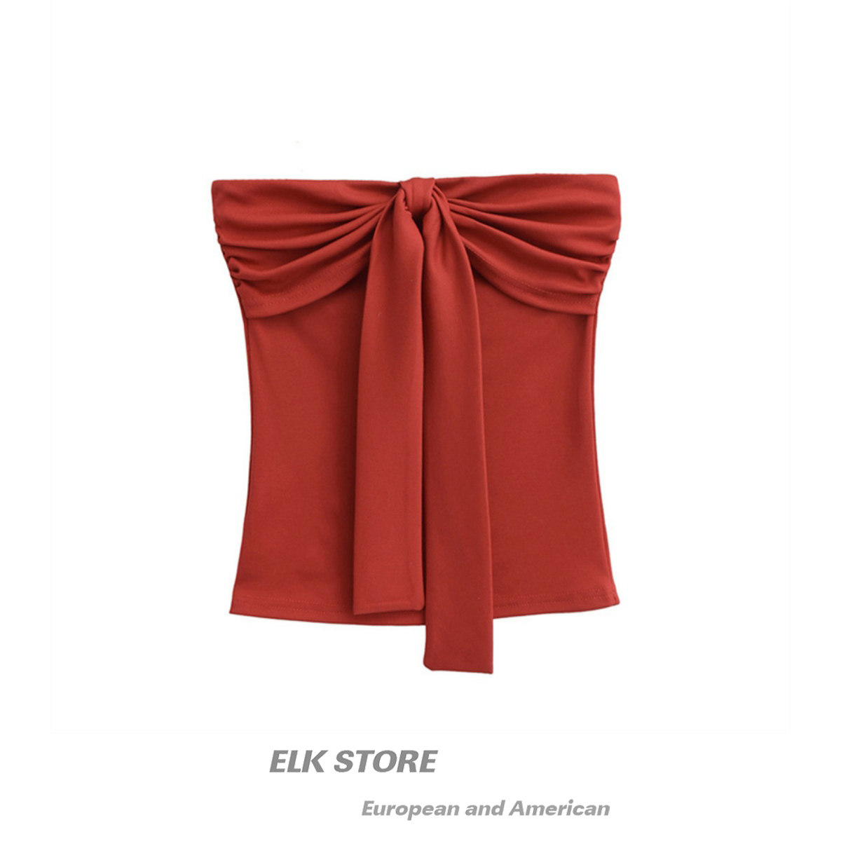 蝴蝶结系带抹胸背心女纯欲风夏季辣妹性感裹胸内搭红色短款上衣,女装/女士精品,抹胸,淘宝优惠券,粉丝福利购,淘宝优惠卷