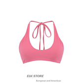 轻氧少女叠穿u领挂脖系带内衣文胸女春夏季 运动爆汗瑜伽吊带背心