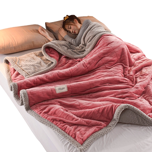 加厚冬季珊瑚绒毯子沙发午睡毛毯被子铺床上用盖毯法兰绒床单保暖