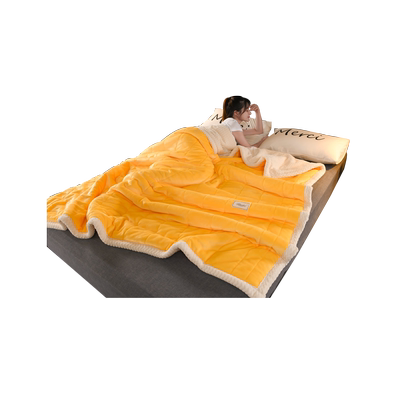 冬季三层加厚夹棉毛毯牛奶绒保暖