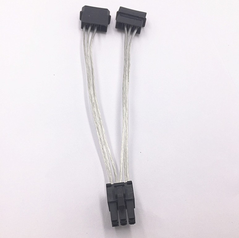 6P显卡电源转接线 双4PIN转6PIN显卡供电线 4P转6P显卡电源转接