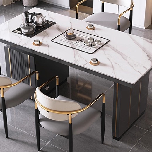 岩板茶几客厅家用轻奢高级感小户型茶几桌电视柜组合桌椅中式