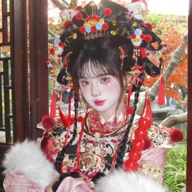 古风红色头饰发夹流苏汉服新年元宝毛球铜钱发饰发钗戏曲财神发冠,饰品/流行首饰/时尚饰品新,发饰,淘宝优惠券,粉丝福利购,淘宝优惠卷