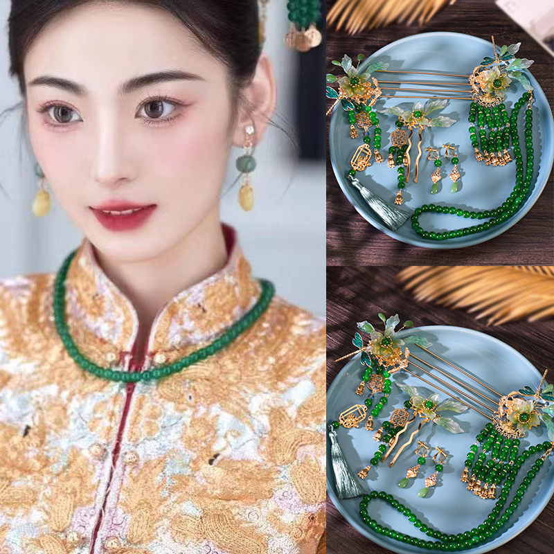 发饰套装合金复古秀禾服手工饰品