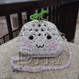 卡通长草饭团零钱包可爱风小钱夹稀奇古怪串珠小钱包儿童礼物定制