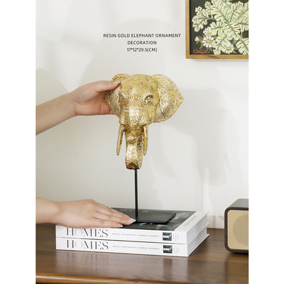 迷屿家居新中式吉象摆件客厅玄关办公室大象工艺品创意装饰品礼物