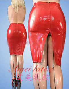 女乳胶裙子后开拉链 迷你裙后开拉链 乳胶裙子 乳胶短裙