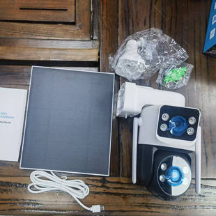 new持续录像new跨境icsee太阳能摄像机双画面 4g camera摄像头