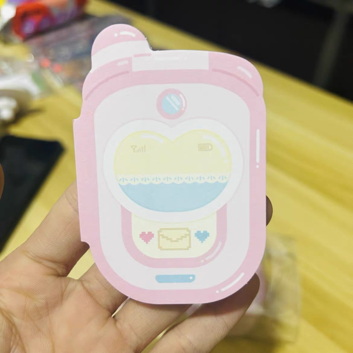 (满10元发货) 4本小麻薯手机造型便利贴80张/本可爱卡通彩图便签