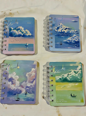 悦木C7油画风线圈本高颜值学生记事本子大A7便携口袋本横线笔记本