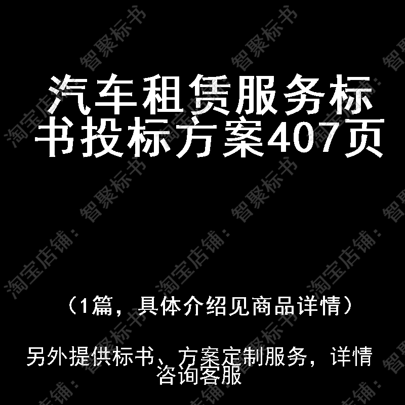 汽车租赁服务标书技术投标书文件方案制作范本模板