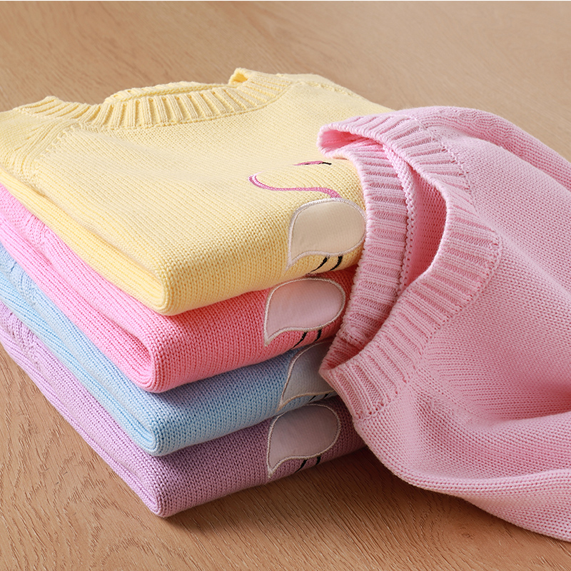 女童针织毛衣a类纯棉套头打底衫