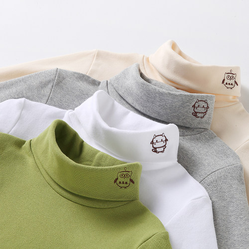 儿童高领打底衫秋冬a类纯棉内搭