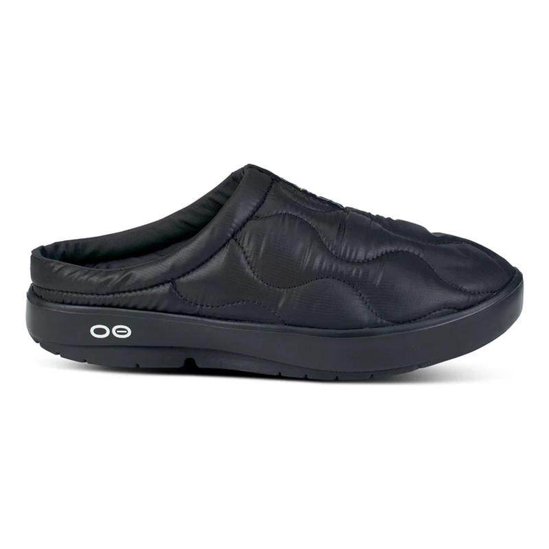 代购Oofos运动拖鞋男软底缓震减压护膝透气舒适耐磨耐用黑色波纹