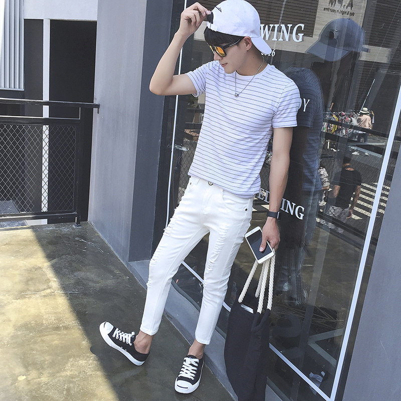 Jeans pieds Slim pour été - Ref 1465035 Image 5