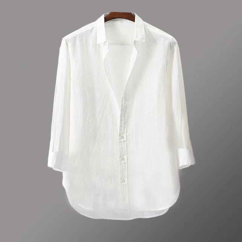 夏季新款男士七分袖潮牌衬衫