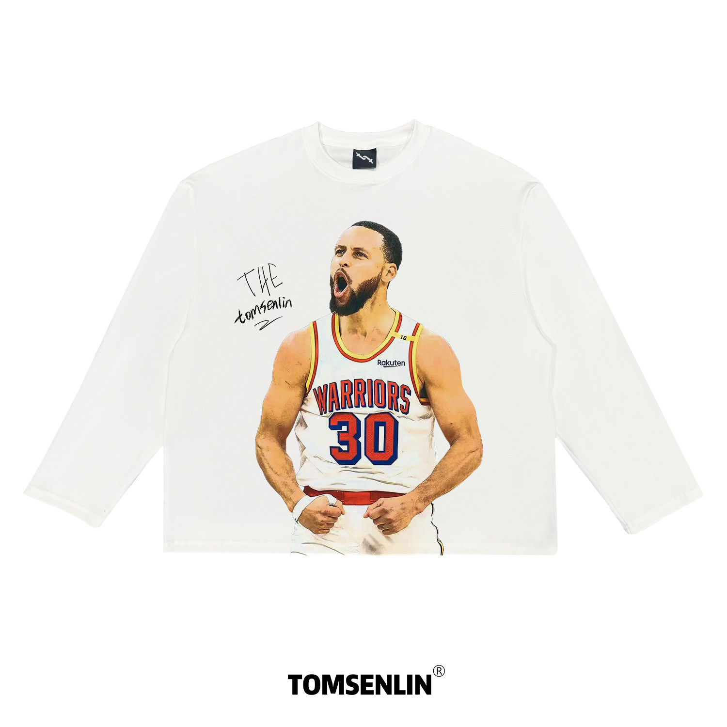 tomsenlin原创史蒂芬库里康丽大印花美式复古短袖