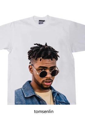 tomsenlin拉赛尔dloading夏季纯棉短袖流行运动圆领球衣印花t恤