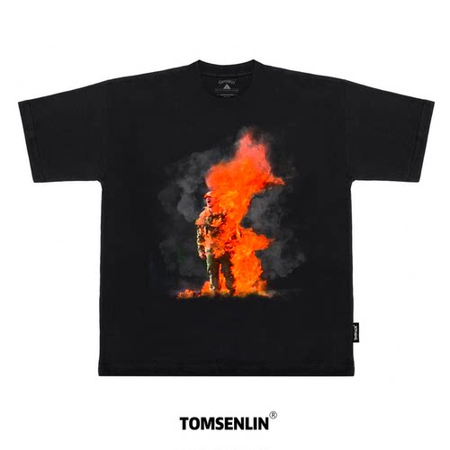 tomsenlin世界和平系列亚伦·布什内尔美式卫衣长袖短袖康丽印花