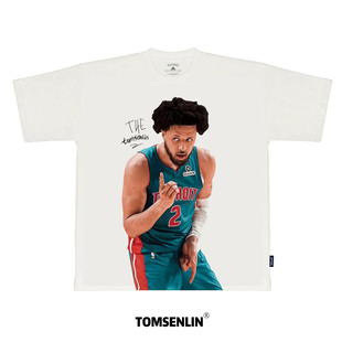 tomsenlin-凯德坎宁安复古美式人像康丽印花美式短袖长袖T恤