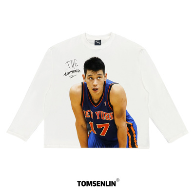 tomsenlin原创林书豪林疯狂纽约纽克斯康丽环保印花美式短袖