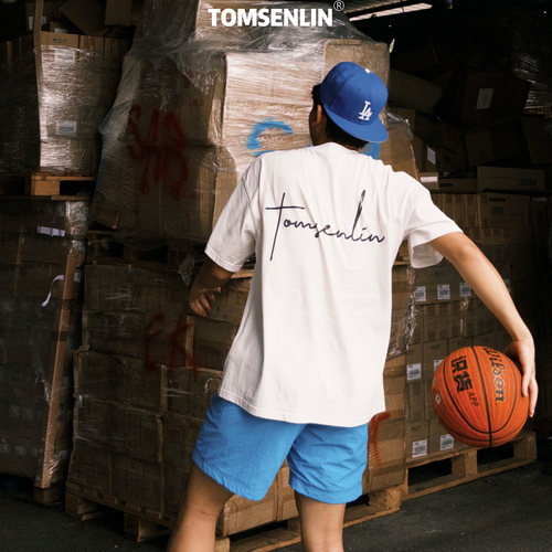 tomsenlin原创品牌手写款简约印花宽松长短袖卫衣