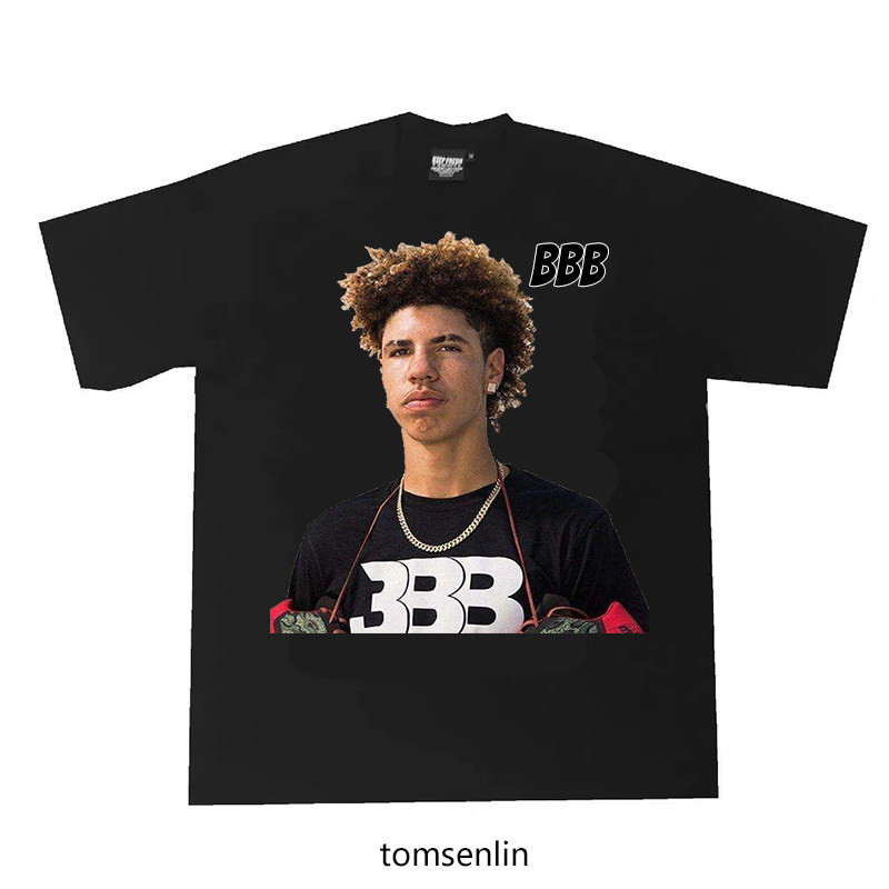 tomsenlin球弟拉梅洛鲍尔短袖T恤单件来定制嘻哈黑人说唱HIPHOP