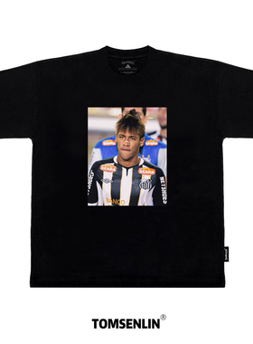 tomsenlin足球星Neymar内马尔PhotoT系列复古人像康丽印花短袖