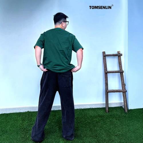 tomsenlin汤森林新疆棉夏季美式落肩13种纯色270克柔顺感重磅短袖