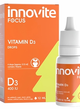官方授权innovite英珞维维生素D3滴剂每4滴含400IU宝宝VD90天用量