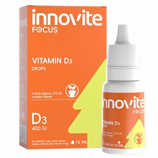 官方授权innovite英珞维维生素D3滴剂每4滴含400IU宝宝VD90天用量