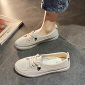 新款 港风厚底休闲鞋 运动鞋 2025夏季 外穿百搭平底一脚蹬板鞋 女