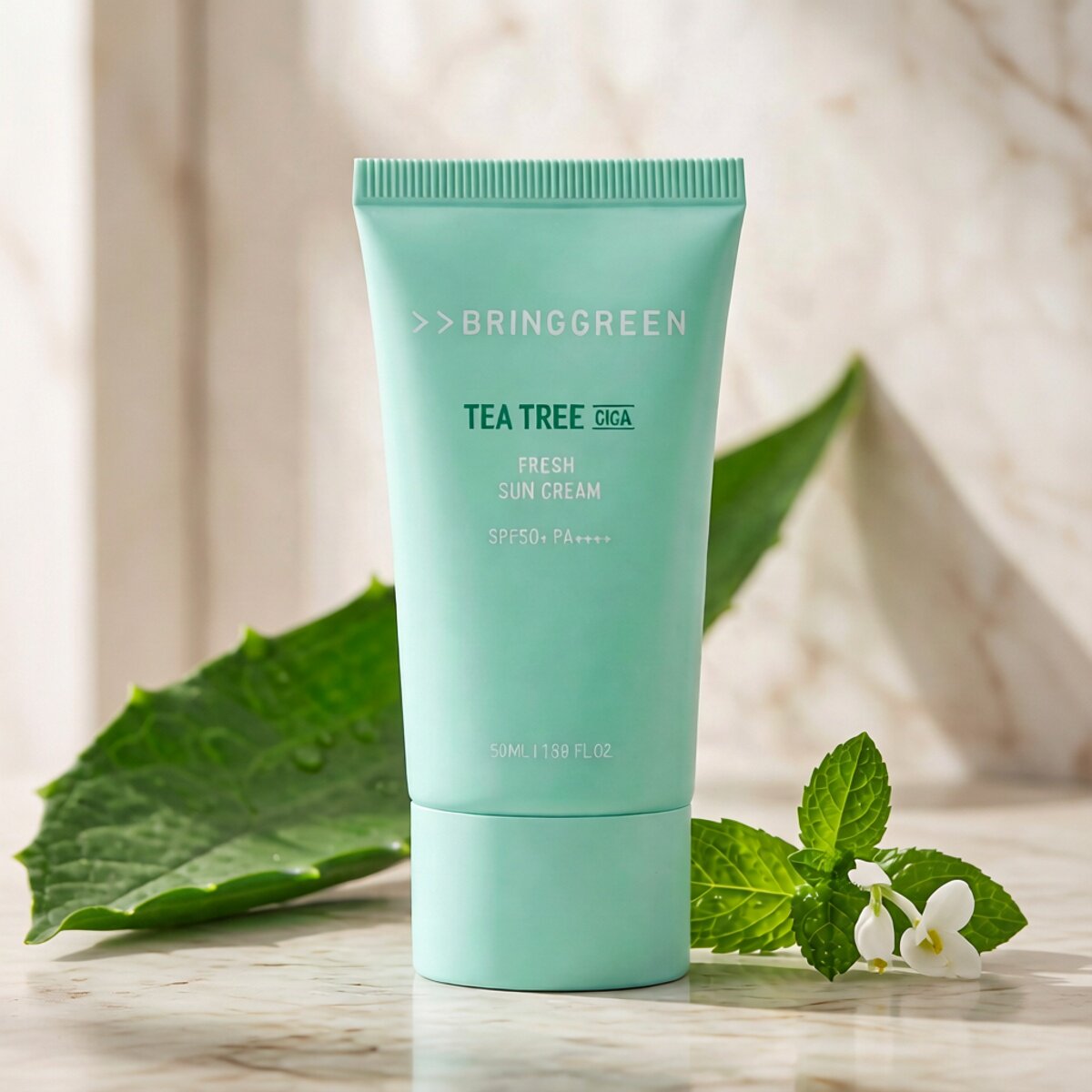 BRING GREEN 香港茶树抗痘户外出行旅游游玩物理防晒乳50ml保湿版